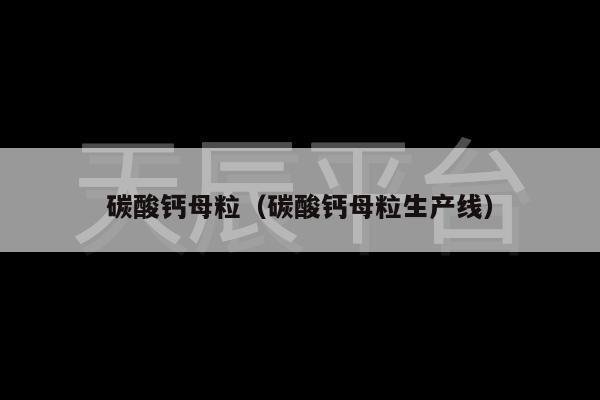 碳酸钙母粒（碳酸钙母粒生产线）
